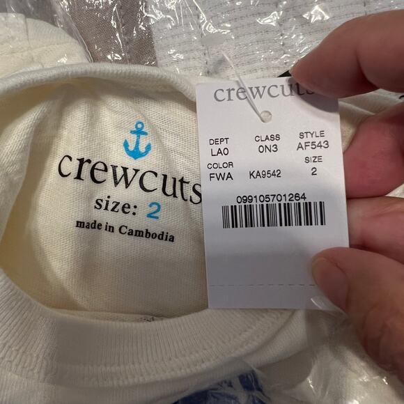 **NWT J. Crew Boys' Ivory W/Fishing Pizza Walrus Graphic Long Sleeve Tee -2 - Picture 5 of 8